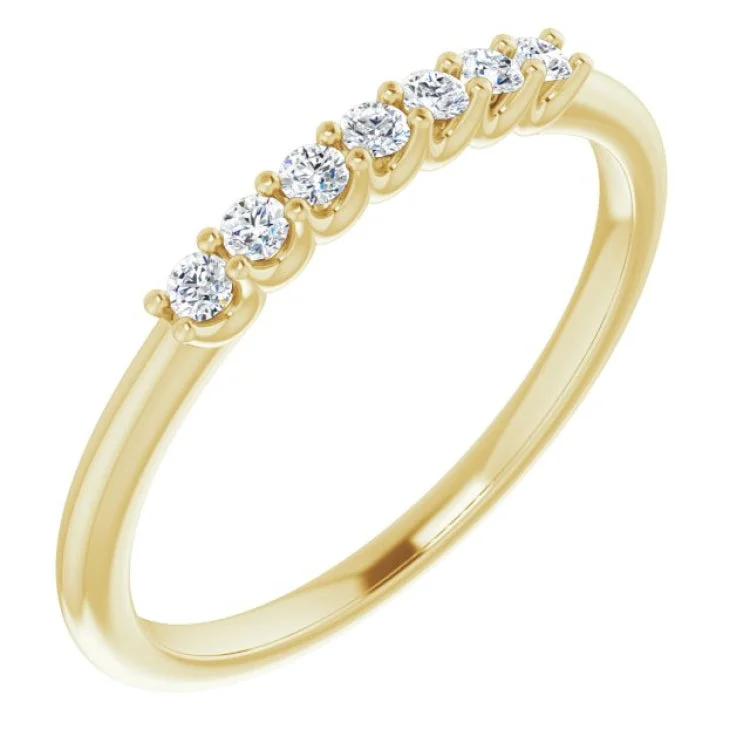 Ladies rings thumb styles-14K Yellow 1/10 CTW Natural Diamond Anniversary Band