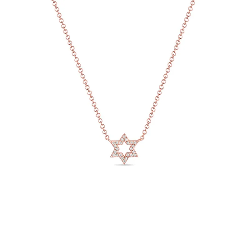 Ladies rings minimalist looks-0.07 ctw Diamond Star of David Necklace