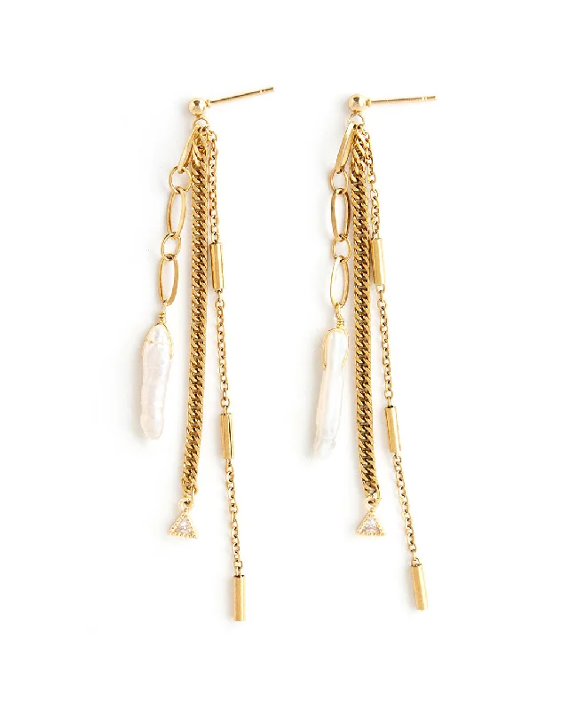 Ladies earrings popular brands-Trellis Gold Earrings