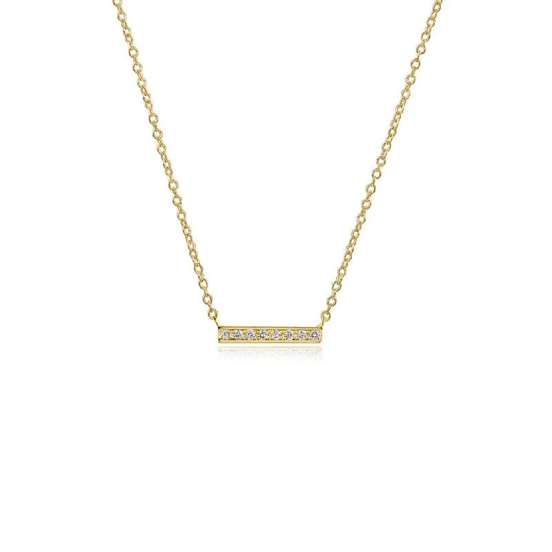 Ladies rings index finger-0.06 ctw Diamond Bar Necklace