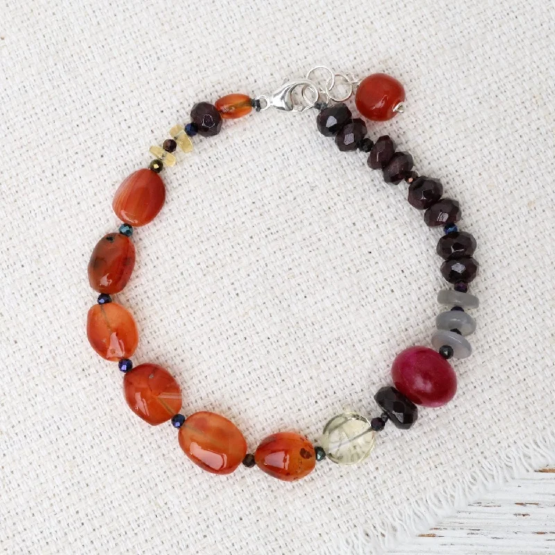 Ladies bracelets bridal must-haves-Carnelian Mix Bracelet