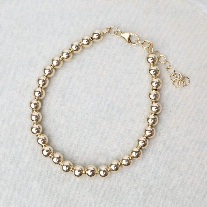 Ladies bracelets animal charms-5mm Gold Filled Luxe Beaded Bracelet