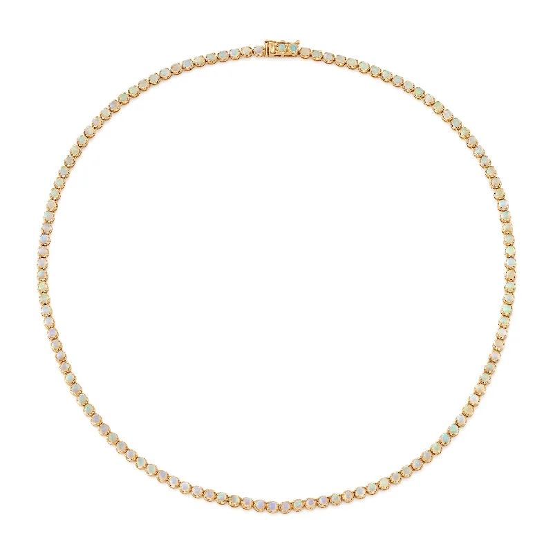 Ladies rings 2025 trends-Classic Precious Stone Tennis Necklace