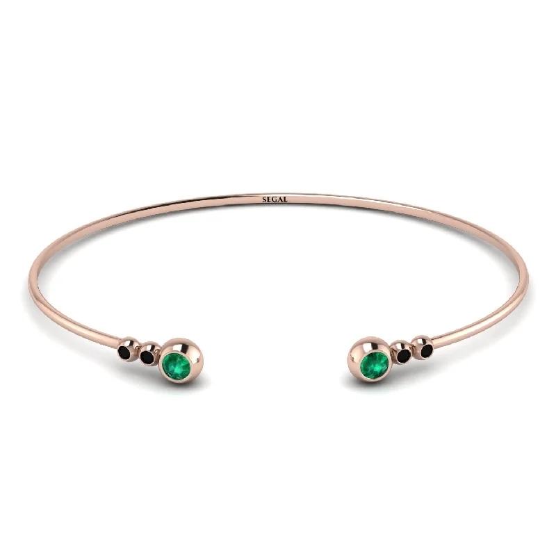 Ladies bracelets proposal surprises-Geometric Bezel Emerald Bracelet - Josie No. 35