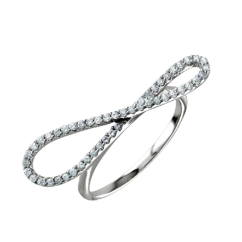 Ladies rings price range-Silver 925 Rhodium Plated Infinity CZ  Ring - STR01045