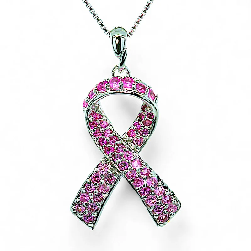 Ladies rings index finger-Pink Ribbon Hope Necklace