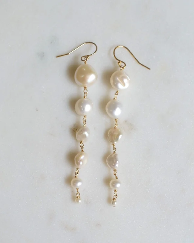 Ladies earrings punk vibes-Pearl Bloom Earrings