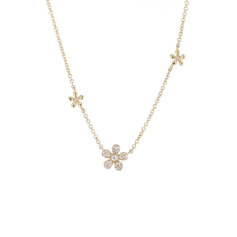 Ladies rings vintage charm-0.13 ctw Diamond Flower Necklace