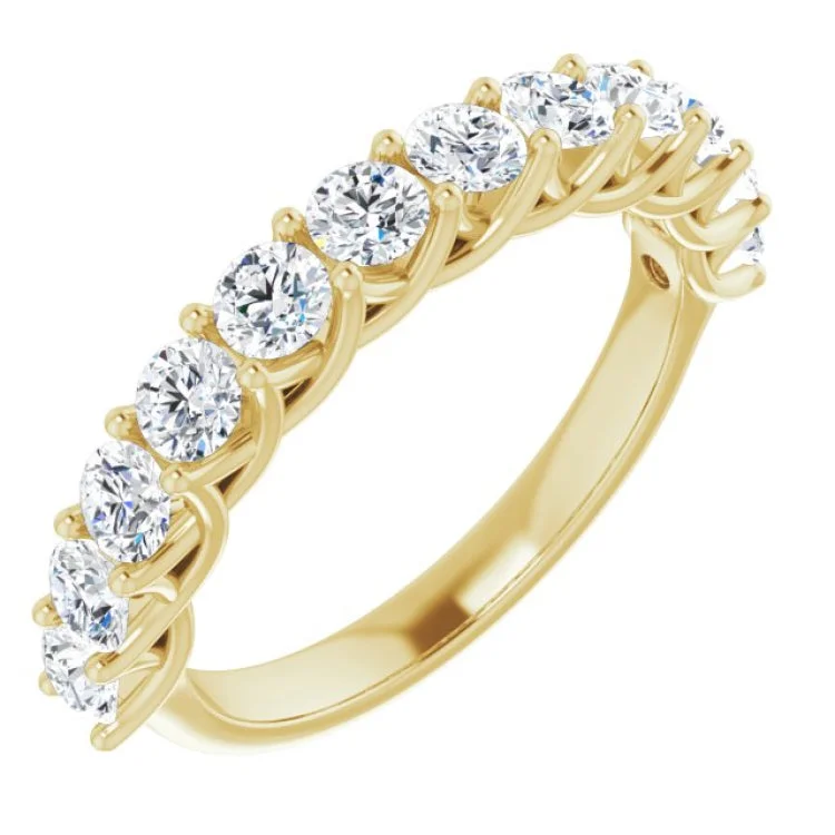 Ladies rings stacking looks-14K Yellow 1 1/8 CTW Natural Diamond Anniversary Band