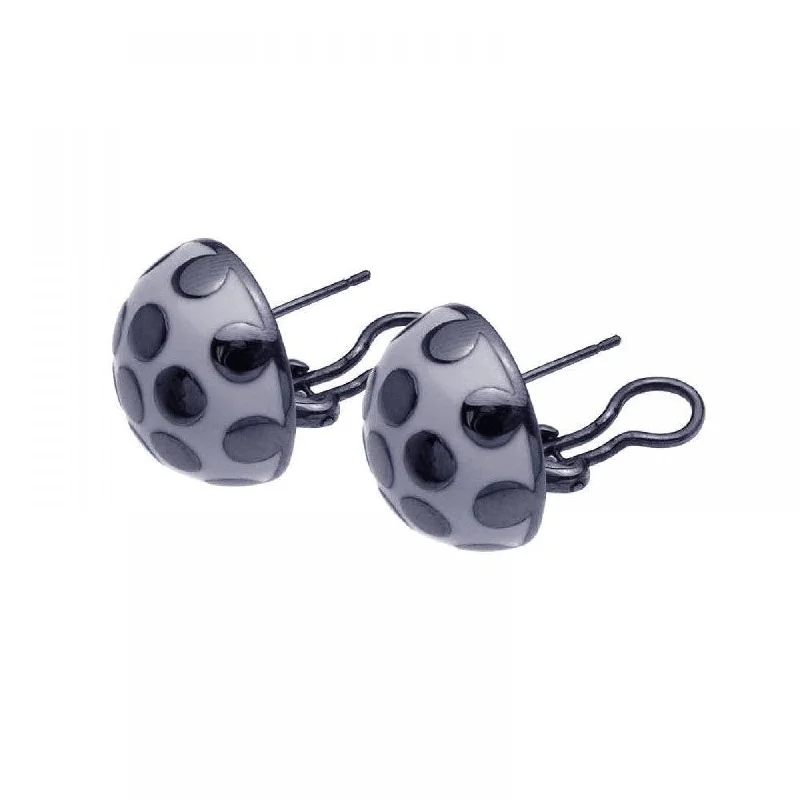 Ladies earrings price range-Clearance-Silver Rhodium Plated White Enamel Lady Bug Lever Back Earrings - BGE00100