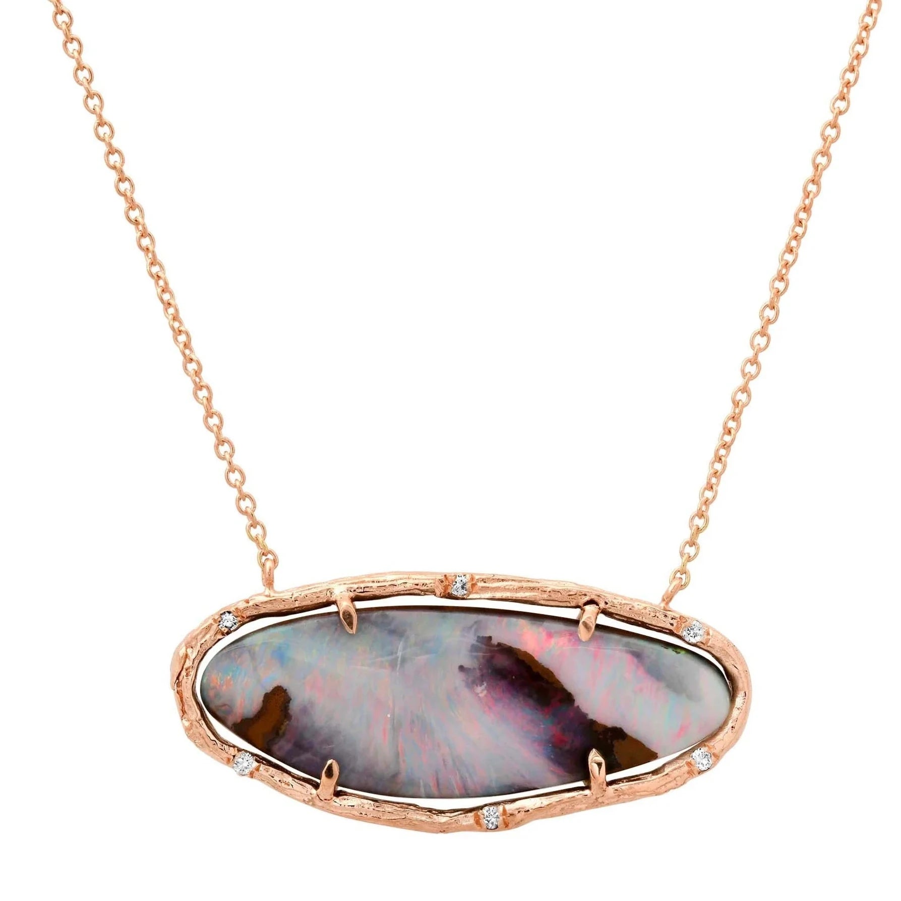 Ladies rings discount offers-Pink Stardust Opal Necklace