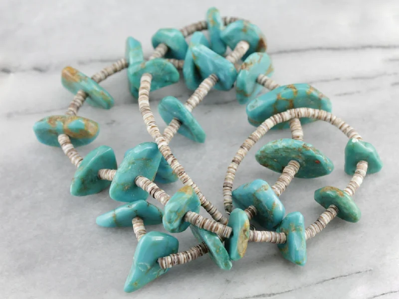 Heishi Shell Turquoise Beaded Necklace