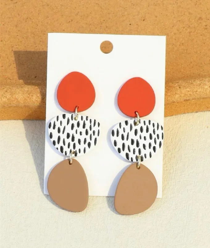 Ladies earrings standout pieces-Geometric Drop Earrings