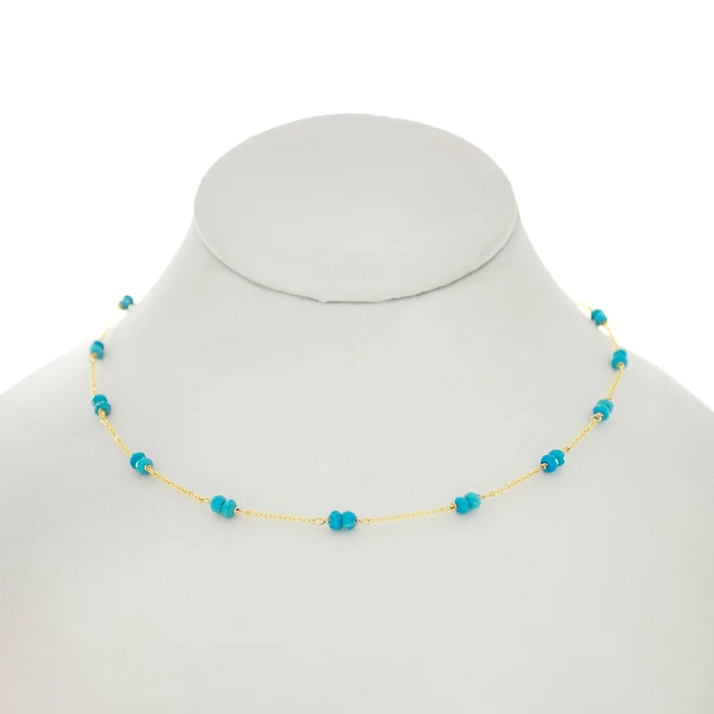 Ladies rings memory keepsakes-Arizona Blue - Turquoise Gems Between Chains Necklace