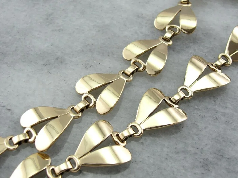 Ladies rings handmade designs-Danish Modern Mastery: Stunning Polished Yellow Gold Necklace