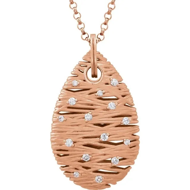 Ladies rings budget picks-Diamond Rose Gold Nest Necklace