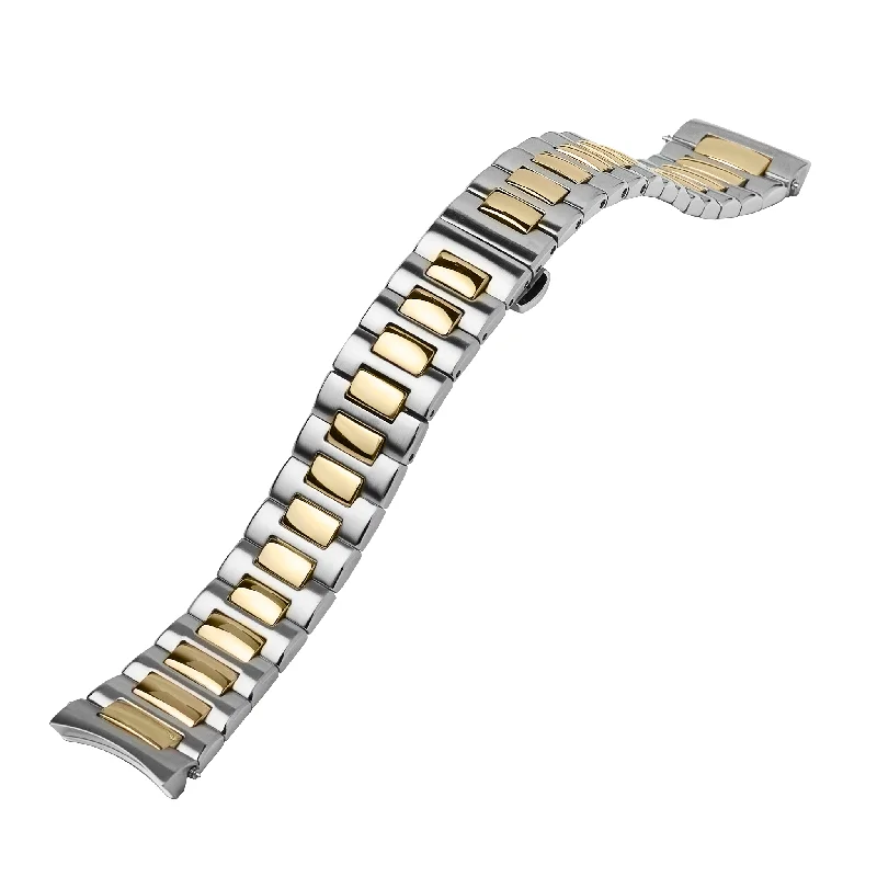 Ladies bracelets stacked designs-NMK926/935 Watch Bracelet: Nautilus Two-Tone Gold Finish