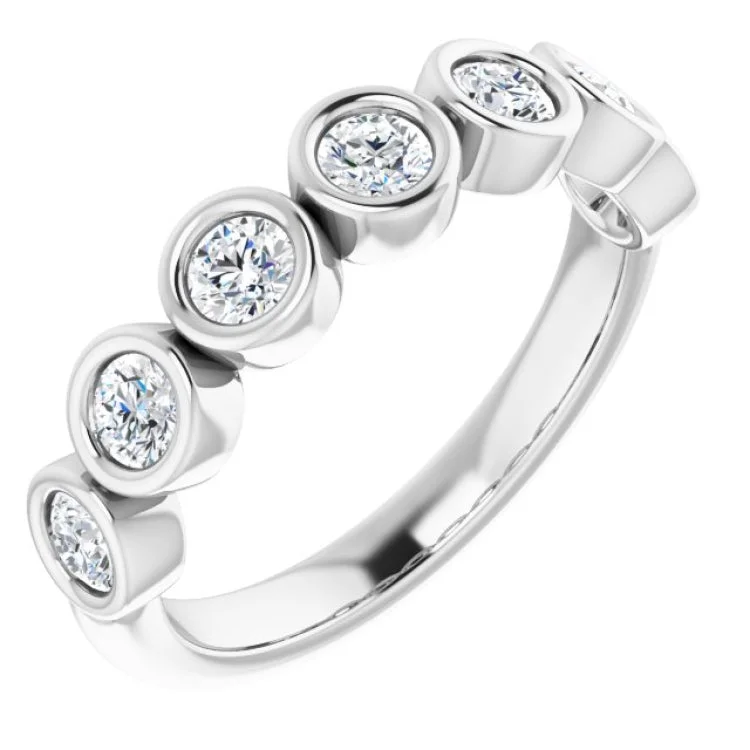 Ladies rings cute accents-Platinum 3/4 CTW Natural Diamond Anniversary Band