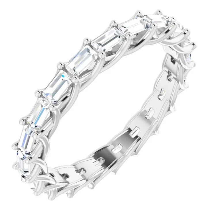 Ladies rings celebrity trends-Platinum 9/10 CTW Diamond Eternity Band