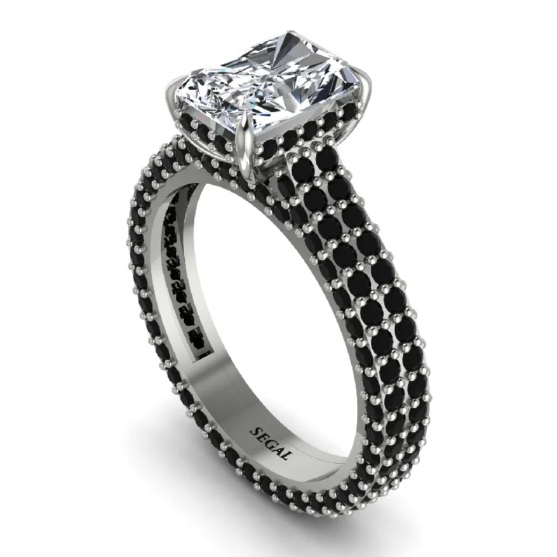 Ladies engagement rings timeless elegance-Radiant Cut Diamond Pave Engagement Ring - Kenzie No. 33