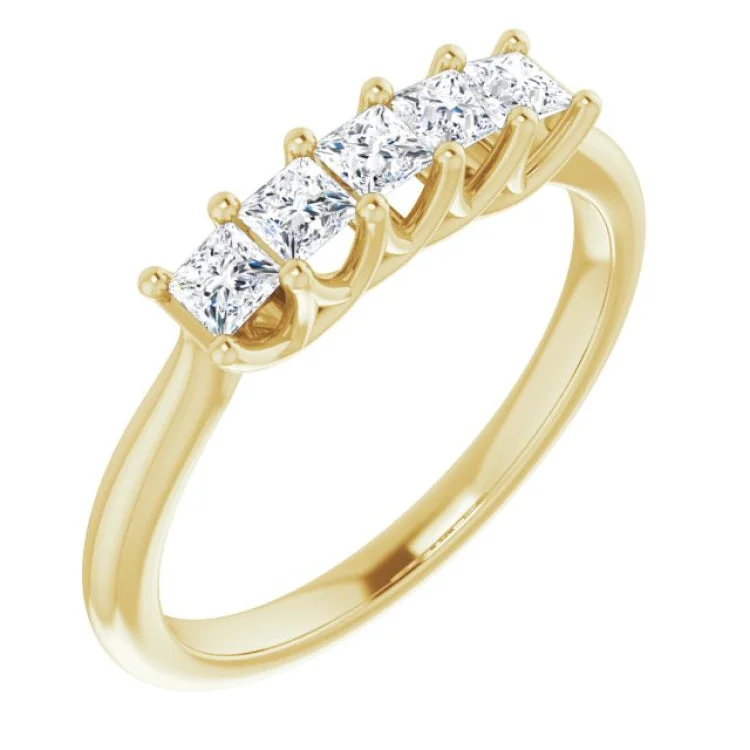 Ladies rings luxurious designs-14K Yellow 1/2 CTW Natural Diamond Anniversary Band