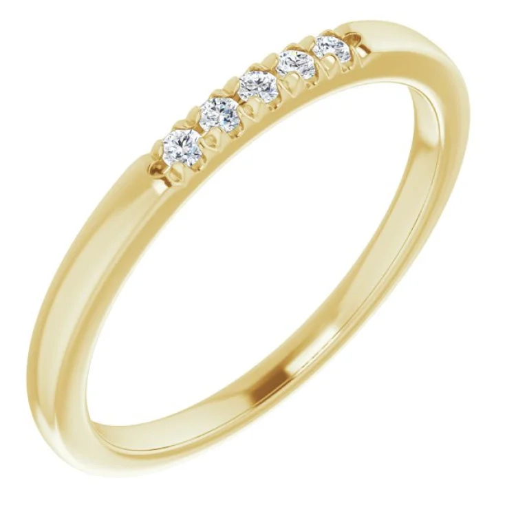 Ladies rings top brands-14K Yellow .07 CTW Natural Diamond Anniversary Band