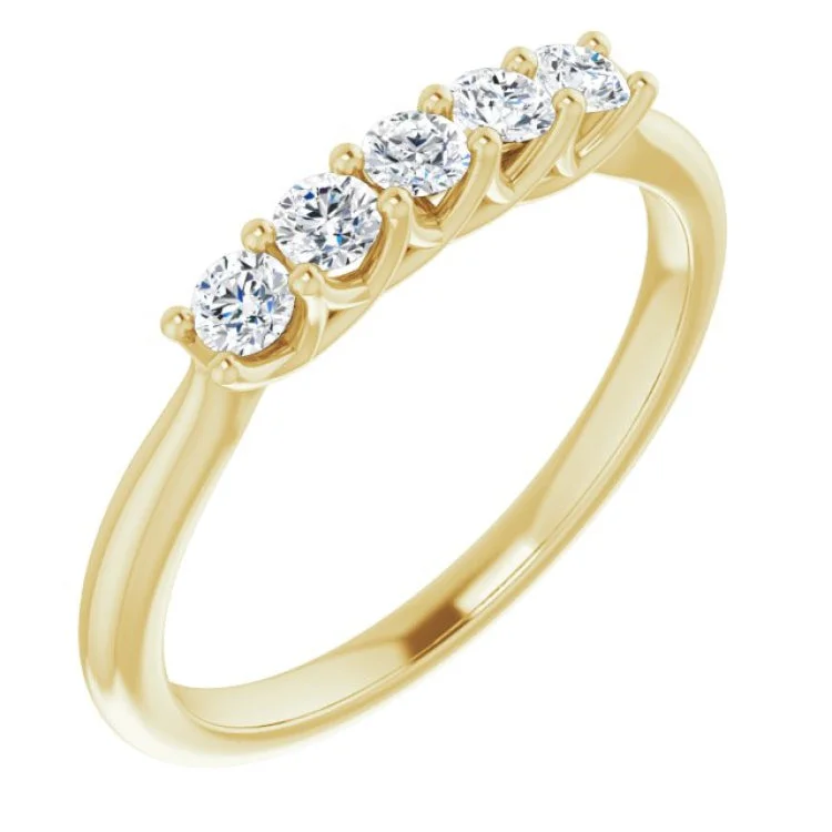 Ladies rings engraved names-14K Yellow 1/3 CTW Natural Diamond Anniversary Band