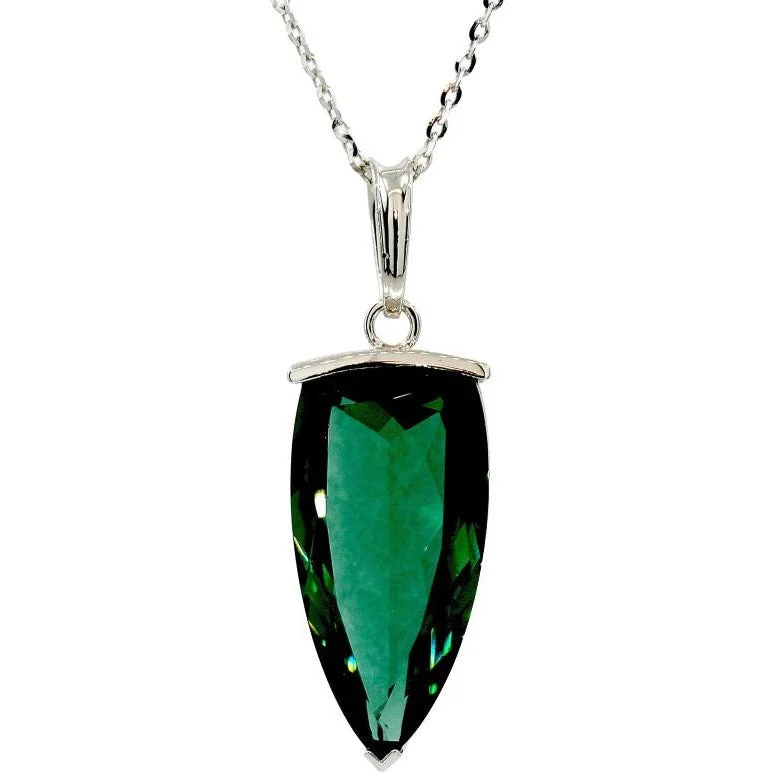 Ladies rings luxury brands-Siberian Green Quartz Trillion Necklace