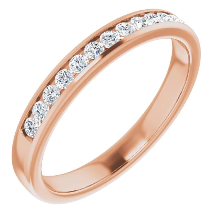 Ladies rings cute accents-14K Rose 3/8 CTW Natural Diamond Band