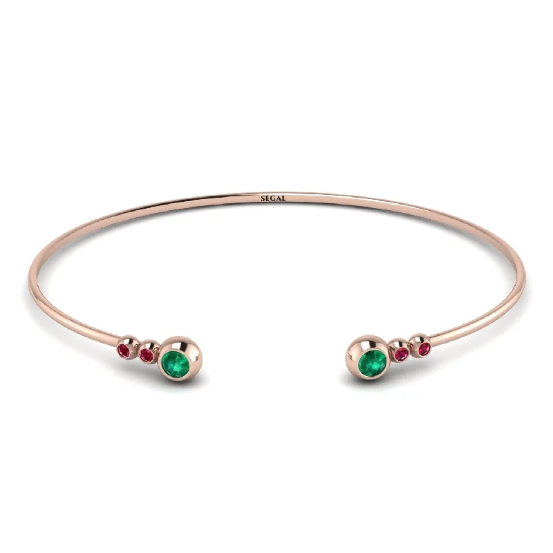 Ladies bracelets standout pieces-Geometric Bezel Emerald Bracelet - Josie No. 50