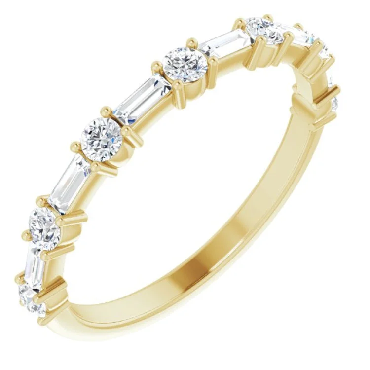 Ladies rings top brands-14K Yellow 1/2 CTW Natural Diamond Anniversary Band