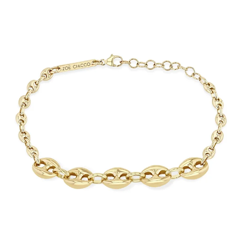 Ladies bracelets popular brands-14k Mariner Station Chain Bracelet