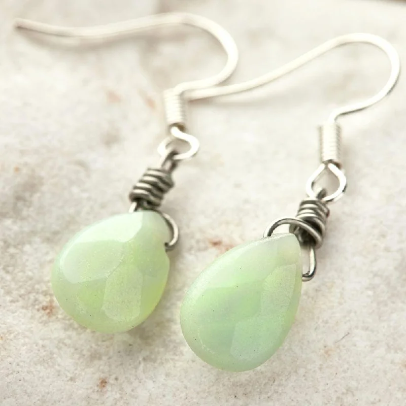 Ladies earrings matching pairs-Amazonite Teardrop Earrings