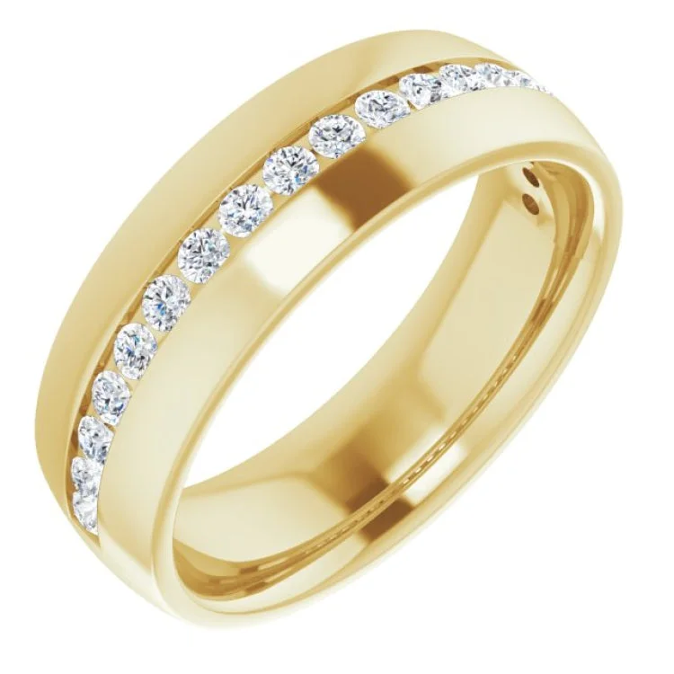 Ladies rings party wear-14K Yellow 3/8 CTW Champagne Natural Diamond Band