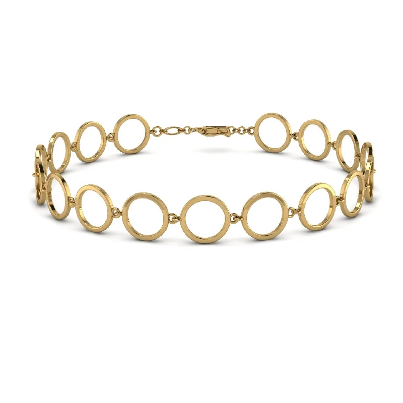 Ladies bracelets friendship bands-Round Gold Bracelet - Louisa No. 1