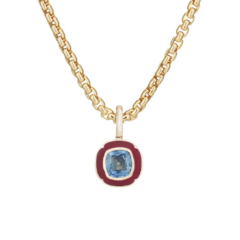 Ladies rings elegant looks-Blue Sapphire Tulip Pendant Necklace