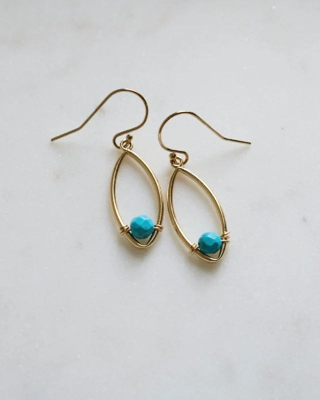 Ladies earrings engagement gifts-Turquoise ritual earrings