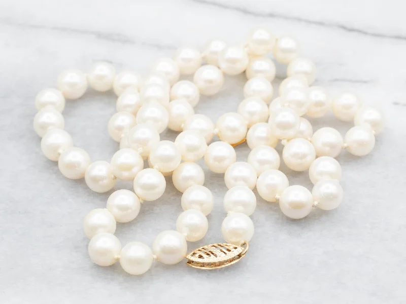 Ladies rings casual vibes-Vintage Saltwater Pearl Beaded Necklace