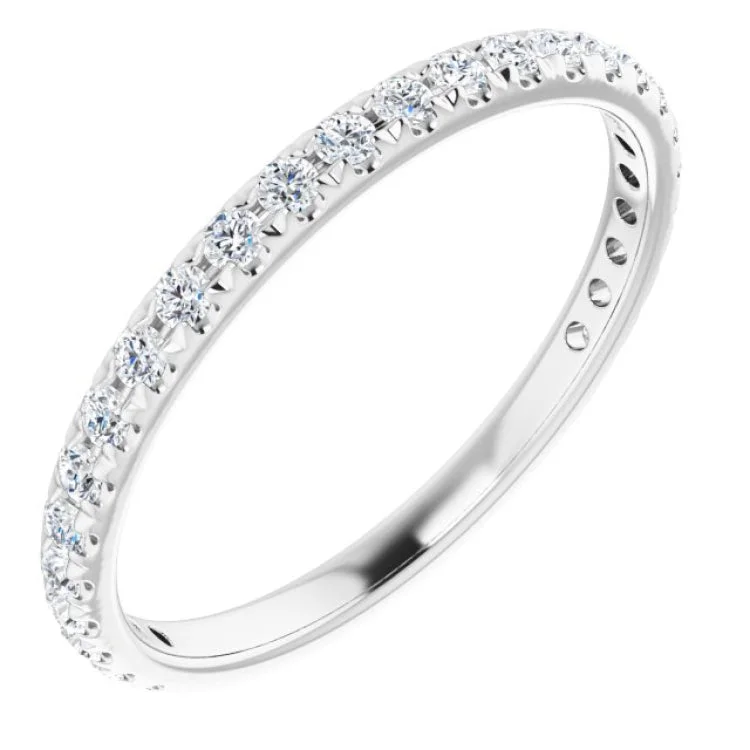 Ladies rings ring finger-14K White 1/3 CTW Natural Diamond French-Set Anniversary Band