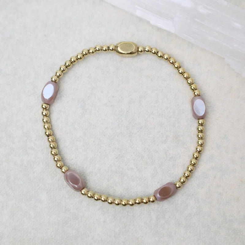 Ladies bracelets limited editions-Here & There Pop Of Color Bracelet in Sandy Taupe & Gold