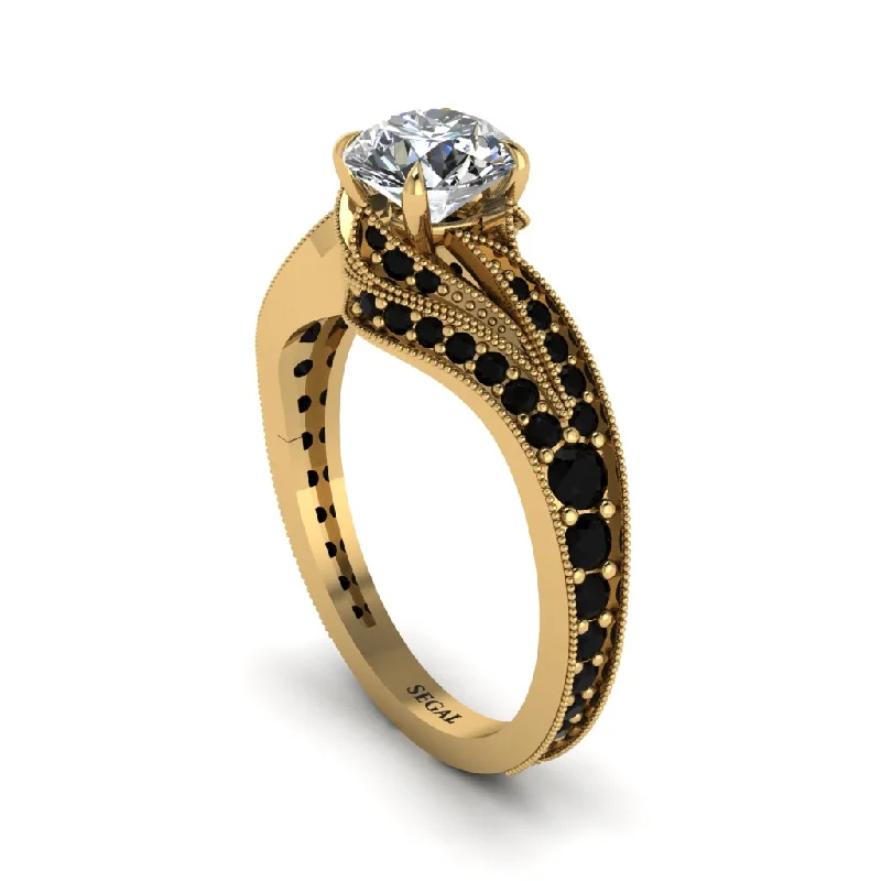 Ladies engagement rings customer reviews-Black Diamond 14K Gold Pave Engagement Ring - Magnolia No. 31