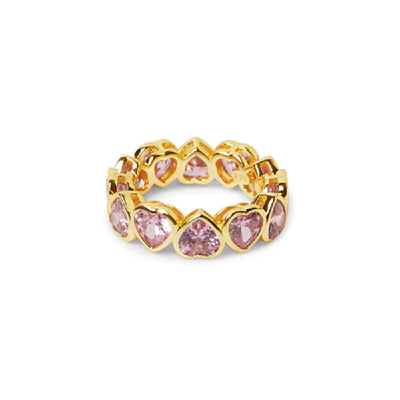 Ladies rings everyday wear-THE PAVE' HEART ETERNITY BAND