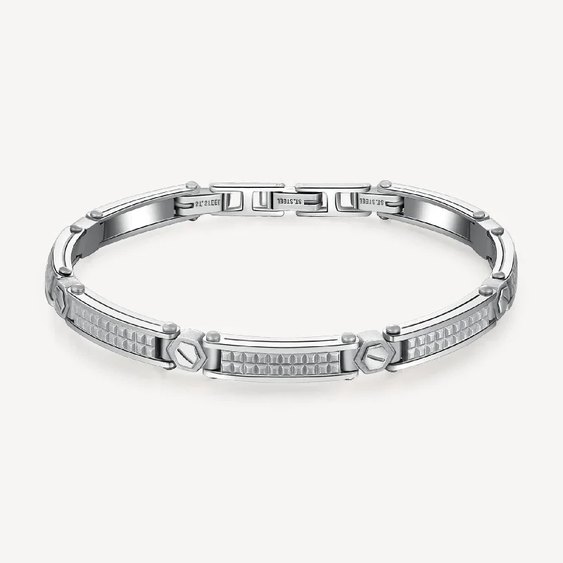 Ladies bracelets daily wear-Stainless Steel Polished and Satin Bracelet