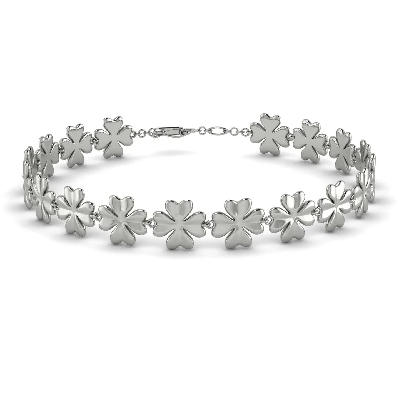 Ladies bracelets classic styles-Flower Gold Bracelet - Simone No. 3