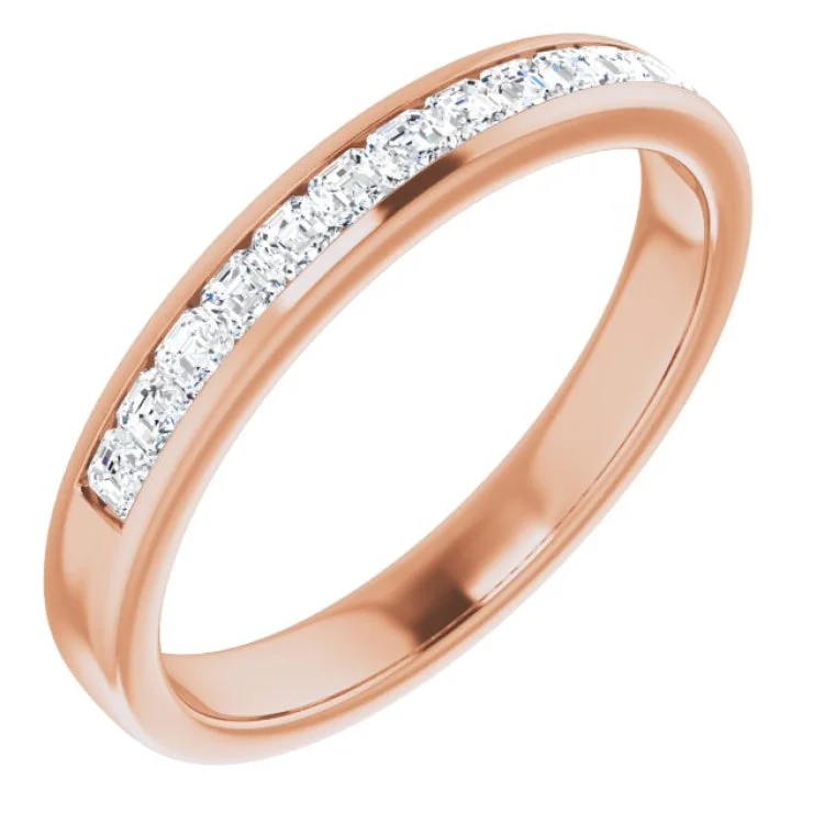 Ladies rings care tips-14K Rose 5/8 CTW Natural Diamond Band