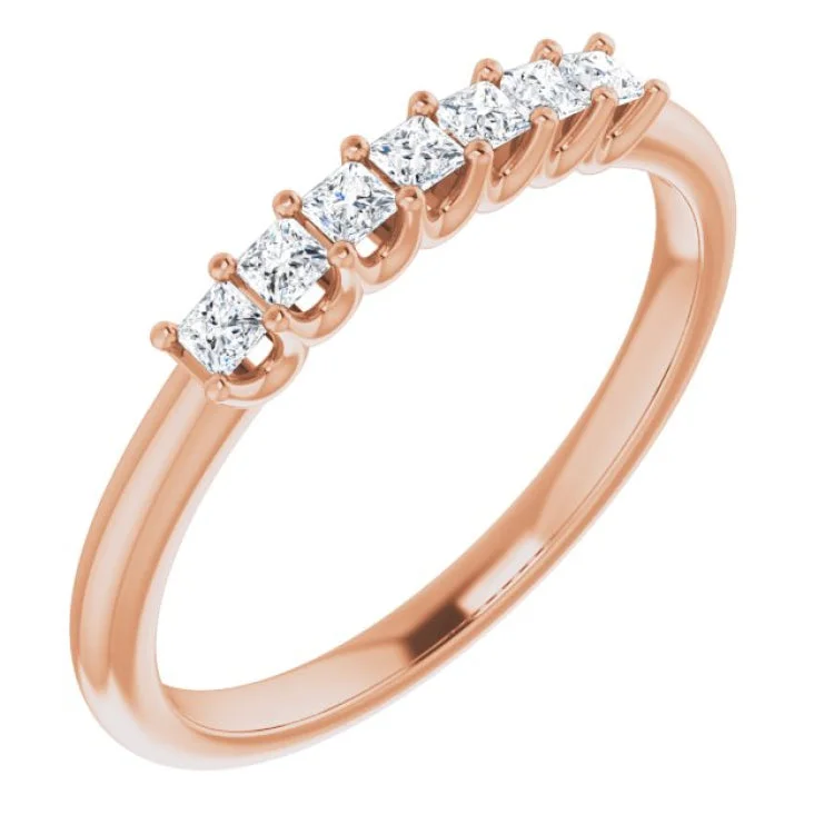 Ladies rings middle finger-14K Rose 1/4 CTW Natural Diamond Anniversary Band