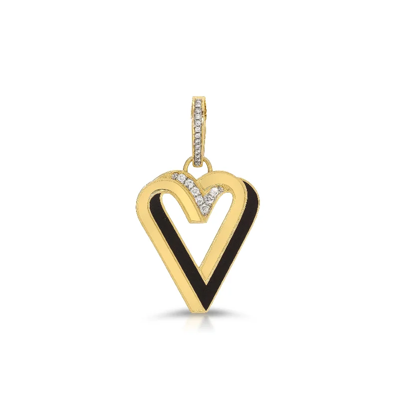 Ladies rings party wear-Paradox Heart Necklace with Diamonds