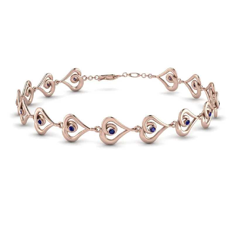 Ladies bracelets lightweight styles-Heart Sapphire Bracelet - Martha No. 14