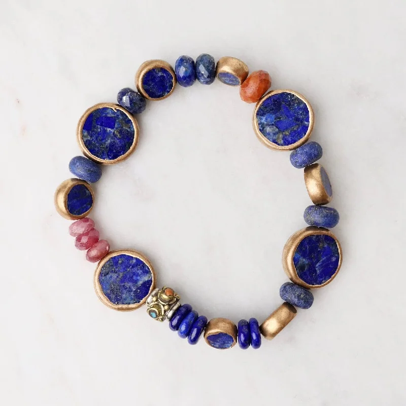 Ladies bracelets floral designs-Large Lapis Fairy Pillow Bracelet