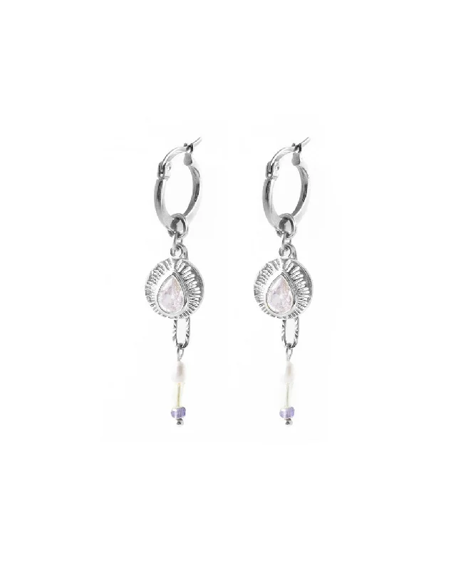 Ladies earrings statement pieces-Renaud Silver Earrings